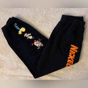 Nickelodeon - Black Sweatpants w/ 90s Cartoon Characters